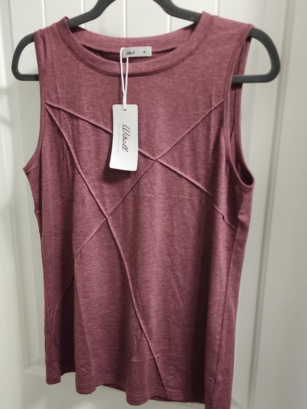 WILA Sleeveless Textured Tank in Dusty Plum